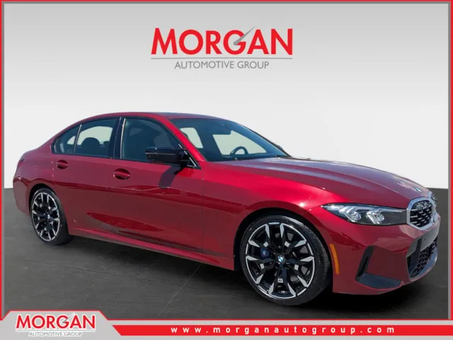 2025 BMW 3 Series M340i in Red — front three-quarter view