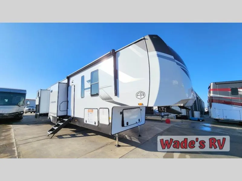 2026 Forest River RV Sandpiper 3844QUAD — front three-quarter view