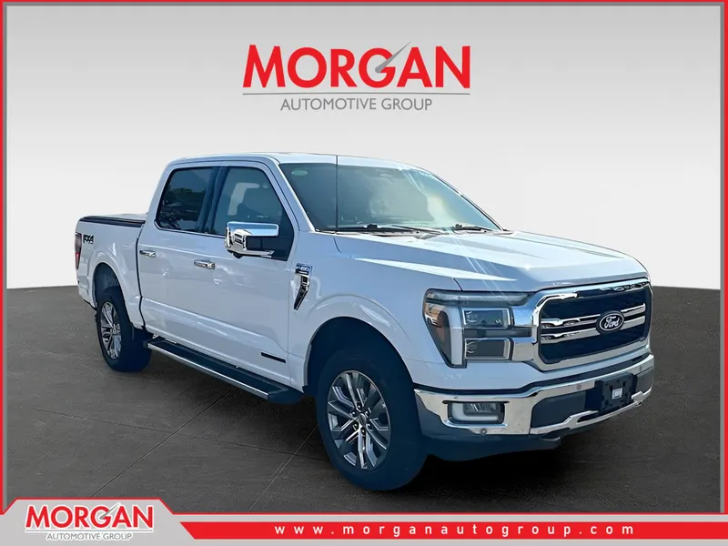 2024 Ford F-150 Lariat in White — front three-quarter view