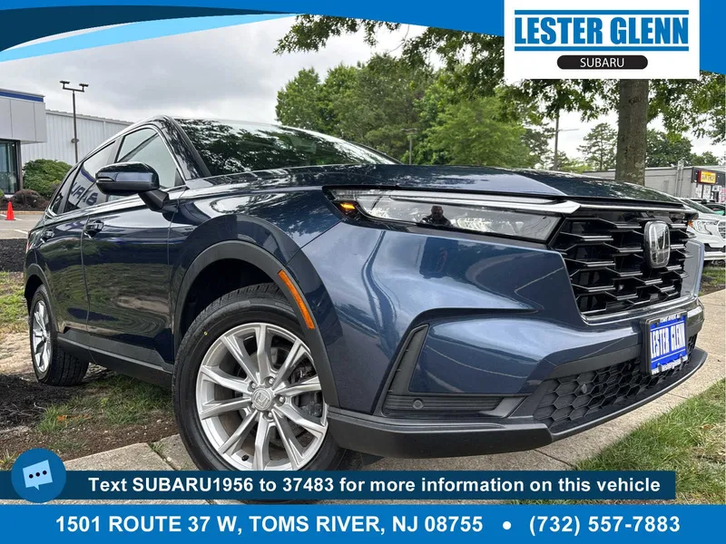2023 Honda CR-V EX-L in Canyon River Blue Metallic — front three-quarter view