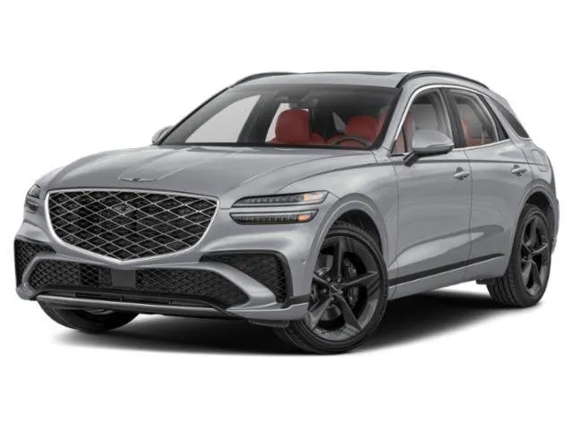 2026 Genesis GV70 3.5T SPORT PRESTIGE in Capri Blue — front three-quarter view