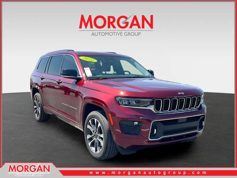2022 Jeep Grand Cherokee L Overland in Red — front three-quarter view