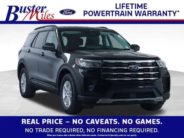 2026 Ford Explorer Active in Agate Black Metallic — front three-quarter view