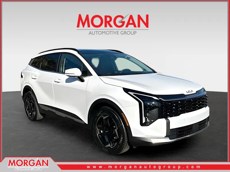 2026 Kia Sportage EX in White — front three-quarter view