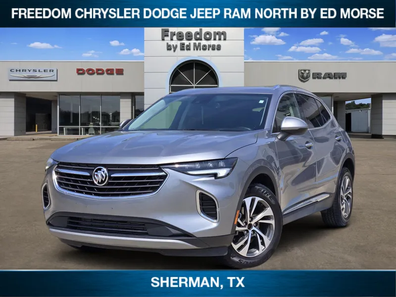 2023 Buick Envision Essence in Moonstone Gray Metallic — front three-quarter view