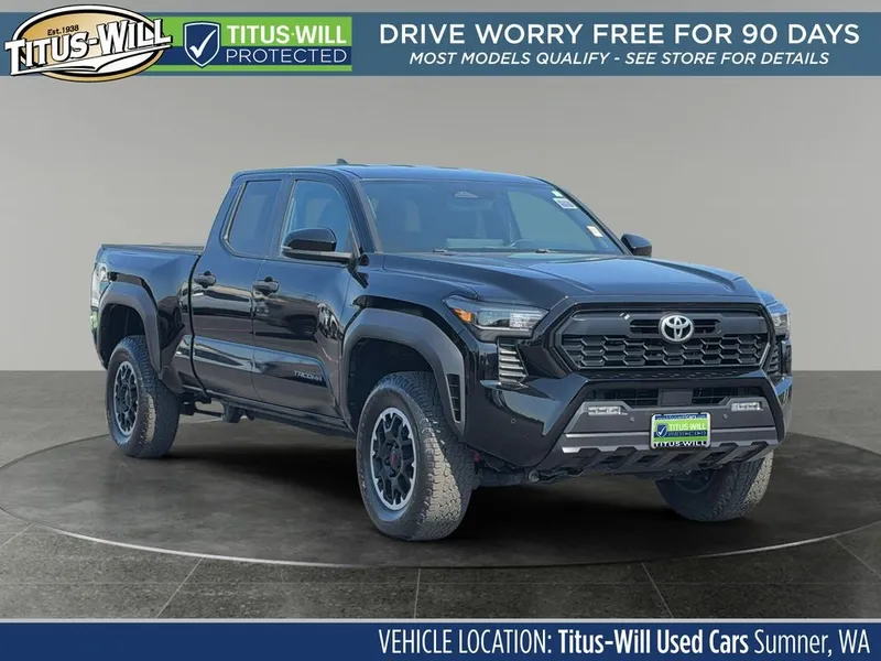 2024 Toyota Tacoma TRD Off-Road in Black — front three-quarter view