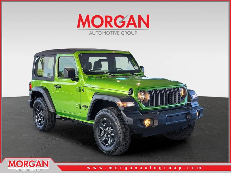 2026 Jeep Wrangler Sport in Mojito Clearcoat — front three-quarter view