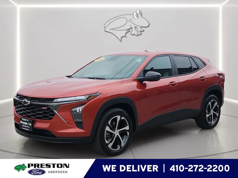 2024 Chevrolet Trax 1RS in Cayenne Orange Metallic — front three-quarter view