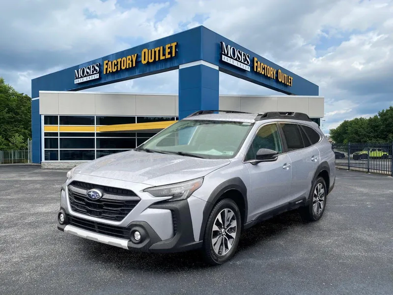 2024 Subaru Outback Limited in Ice Silver Metallic — front three-quarter view