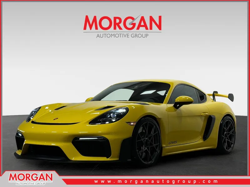2025 Porsche 718 Cayman GT4 RS in Racing Yellow — front three-quarter view