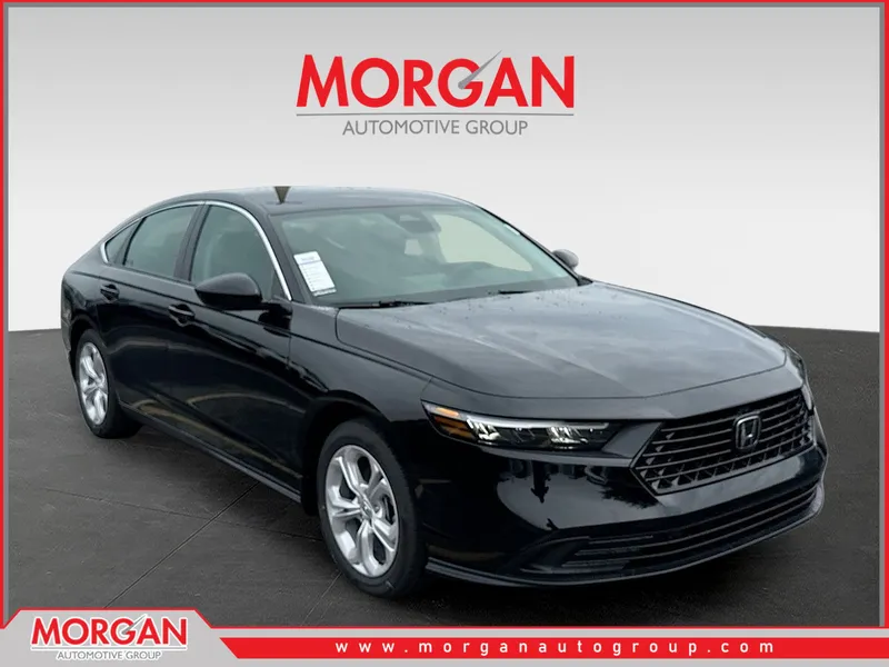 2026 Honda Accord Sedan LX in Crystal Black Pearl — front three-quarter view