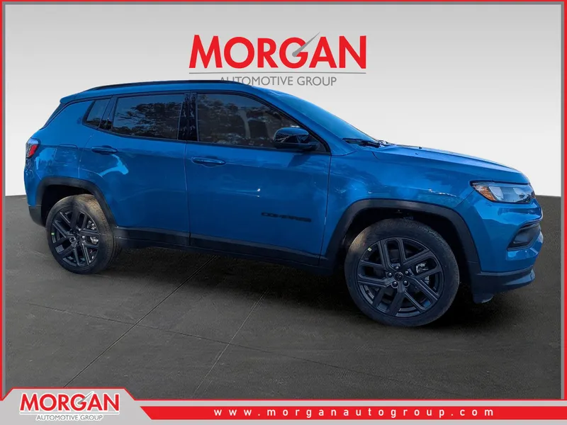 2026 Jeep Compass Latitude in Blue — front three-quarter view