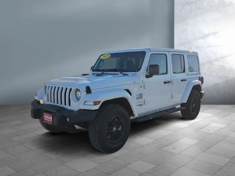 2019 Jeep Wrangler Unlimited — front three-quarter view