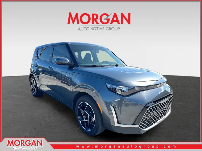 2024 Kia Soul EX in Gravity Gray — front three-quarter view