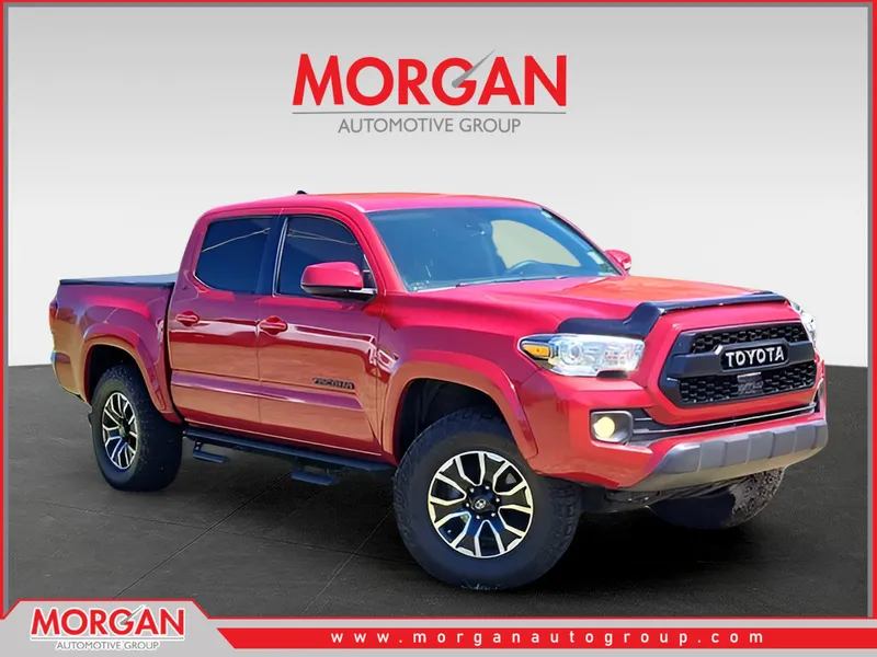 2021 Toyota Tacoma SR5 in Red — front three-quarter view
