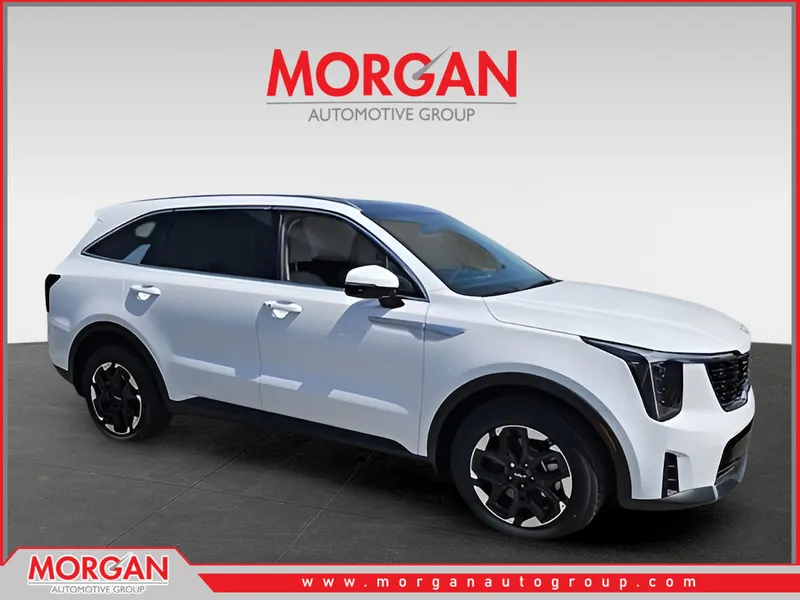 2025 Kia Sorento S in White — front three-quarter view