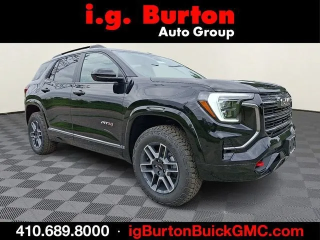 2026 GMC Terrain AT4 in Ebony Twilight Metallic — front three-quarter view