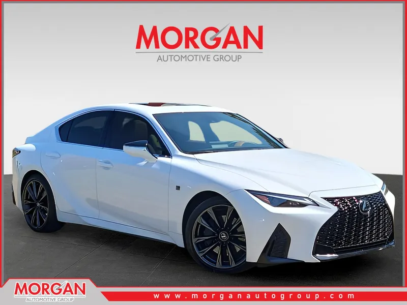 2025 Lexus IS 350 F SPORT Design in White — front three-quarter view