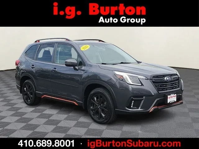 2023 Subaru Forester Sport in Gray Metallic — front three-quarter view