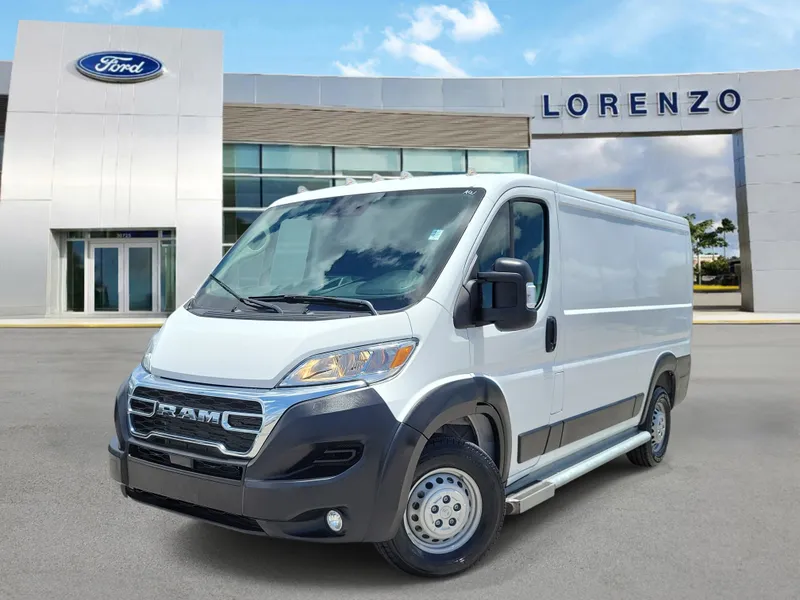 2025 RAM ProMaster Cargo Van Tradesman in Bright White Clearcoat — front three-quarter view