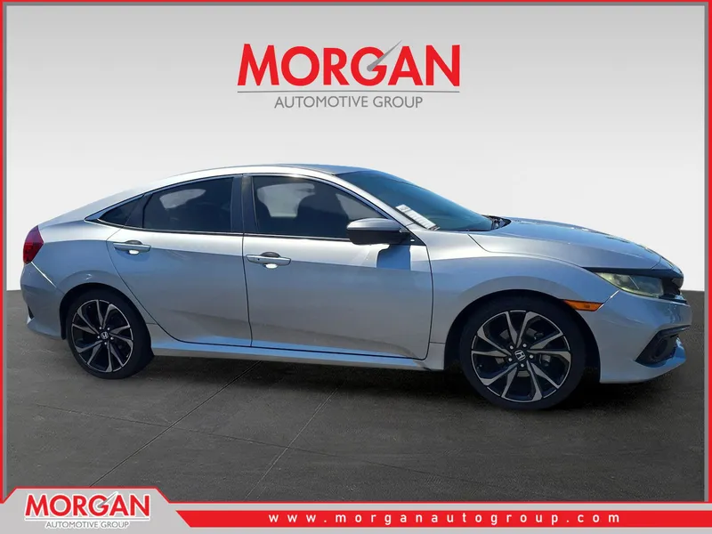 2020 Honda Civic Sport in Silver — front three-quarter view
