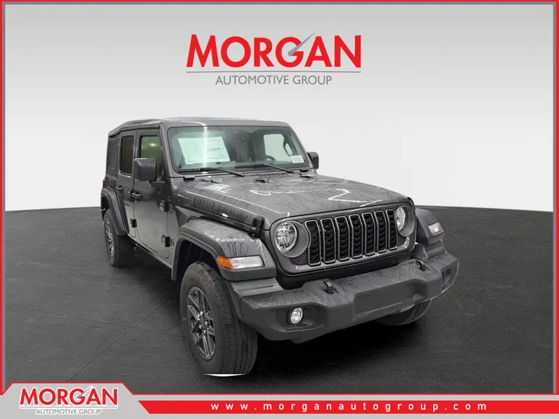 2026 Jeep Wrangler Sport S in Granite Crystal Metallic Clearcoat — front three-quarter view