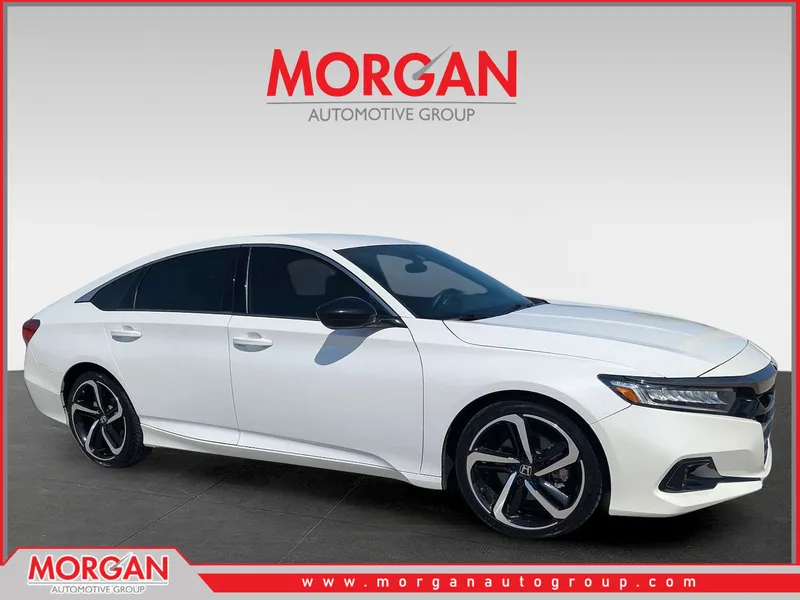 2022 Honda Accord Sedan Sport in Platinum White Pearl — front three-quarter view