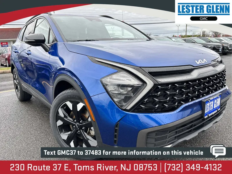 2023 Kia Sportage X-Line in Blue — front three-quarter view