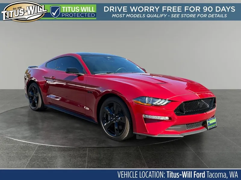 2023 Ford Mustang GT in Red — front three-quarter view