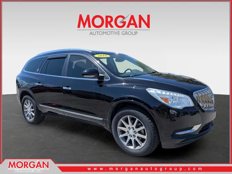 2016 Buick Enclave Leather in Ebony Twilight Metallic — front three-quarter view