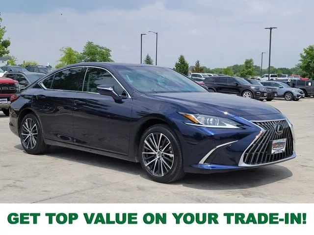 2025 Lexus ES 300h in Nightfall Mica — front three-quarter view