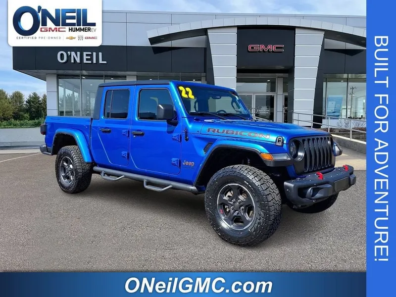 2022 Jeep Gladiator Rubicon 4x4 in Blue — front three-quarter view
