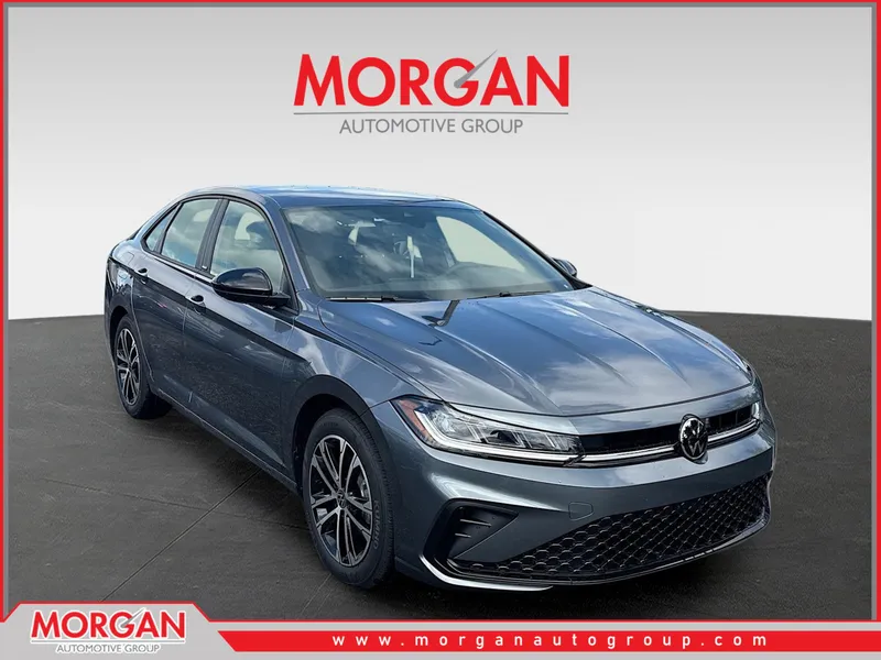 2026 Volkswagen Jetta Sport in Platinum — front three-quarter view