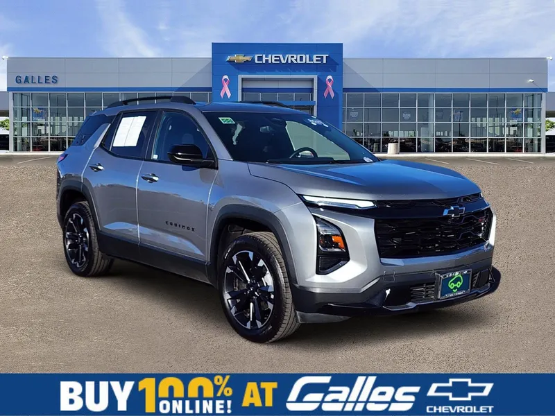 2025 Chevrolet Equinox RS in Sterling Gray Metallic — front three-quarter view
