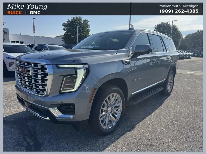 2026 GMC Yukon Denali in Sterling Metallic — front three-quarter view