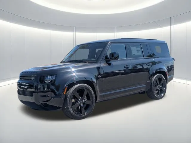 2026 Land Rover Defender 130 X-Dynamic SE in Black — front three-quarter view