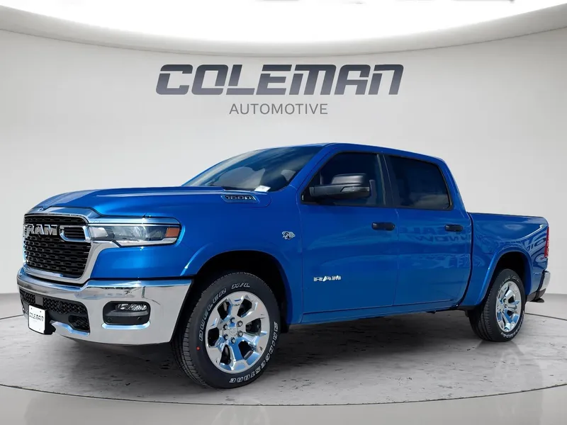 2026 RAM 1500 Big Horn in Hydro Blue Pearl-Coat Exterior Paint — front three-quarter view
