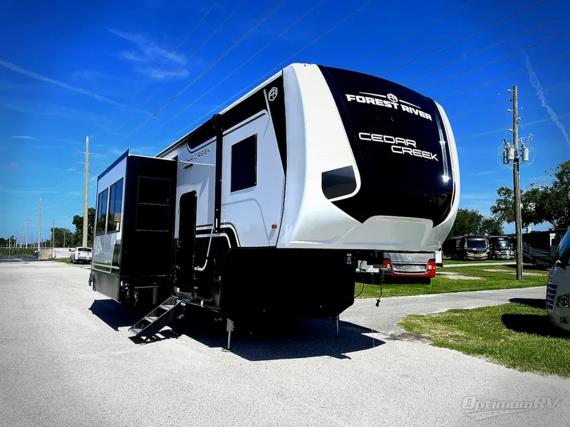 2027 Forest River Cedar Creek — front three-quarter view