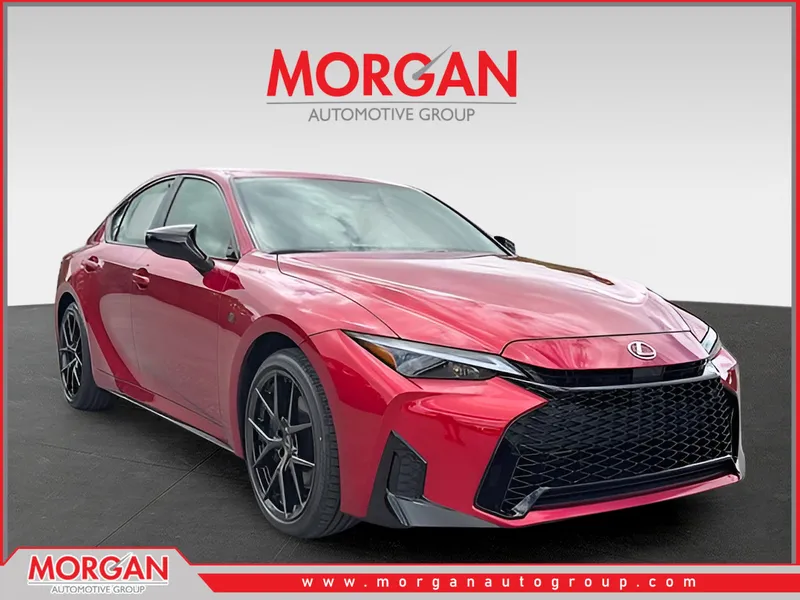 2026 Lexus IS 350 F SPORT Design in Infra-Red — front three-quarter view
