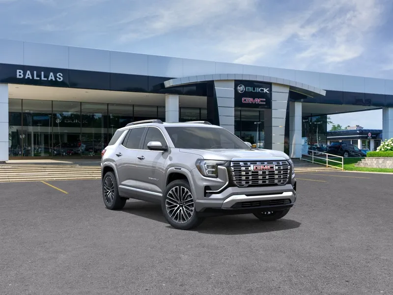 2026 GMC Terrain Denali in Sterling Metallic — front three-quarter view