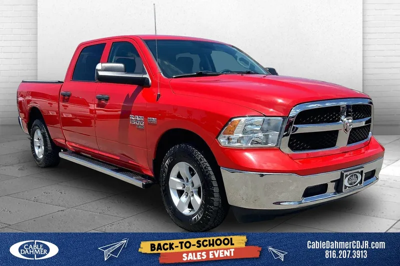 2022 RAM 1500 Classic SLT Crew Cab 4x4 6'4' Box in Flame Red Clearcoat — front three-quarter view