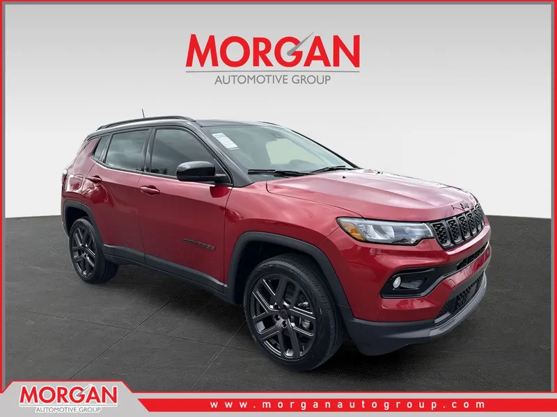 2026 Jeep Compass Limited in Red — front three-quarter view