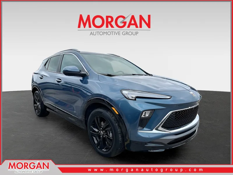 2026 Buick Encore GX Sport Touring in Ocean Blue Metallic — front three-quarter view