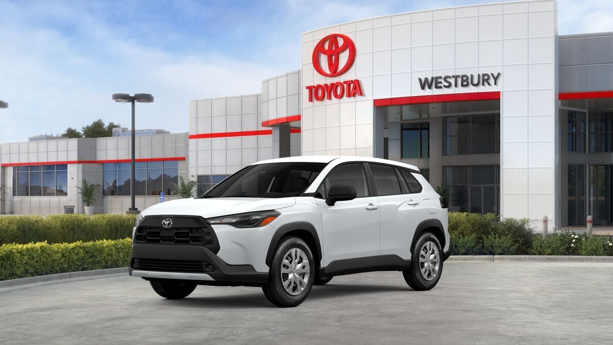 2026 Toyota Corolla Cross L in Wind Chill Pearl — front three-quarter view