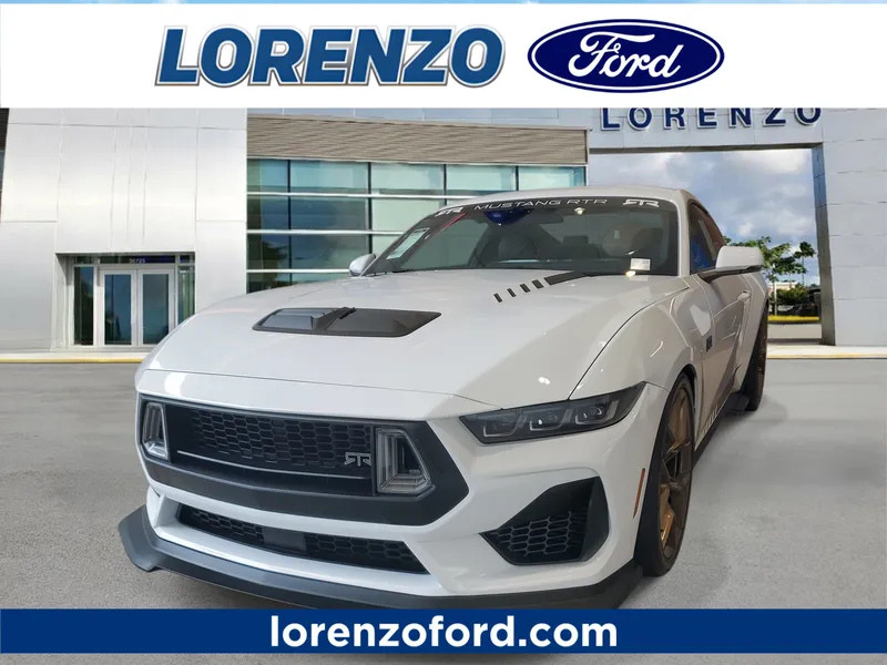 2025 Ford Mustang GT Premium in Oxford White — front three-quarter view