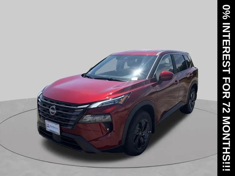 2026 Nissan Rogue SV Cold Weather Package in Scarlet Ember Tintcoat — front three-quarter view