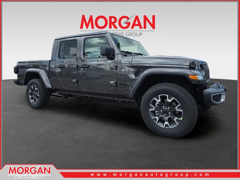 2026 Jeep Gladiator Sahara in Gray — front three-quarter view