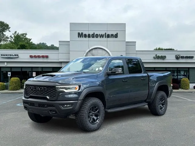 2026 RAM 1500 RHO in Forged Blue Metallic Exterior Paint — front three-quarter view