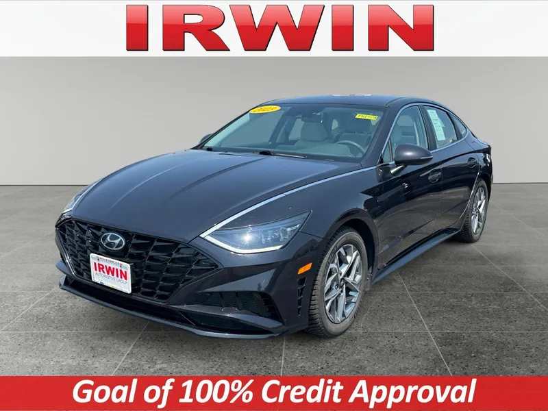 2023 Hyundai Sonata SEL in Carbon Blue — front three-quarter view