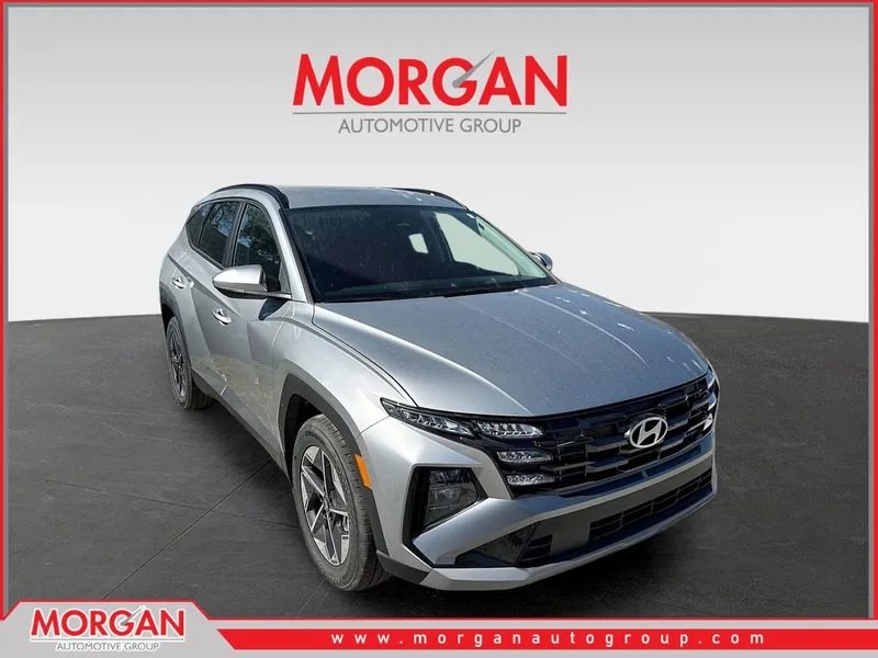 2026 Hyundai TUCSON SEL in Shimmering Silver — front three-quarter view
